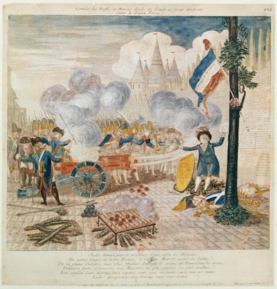 Combat des nèfles indiennes et des châtaignes - French School
